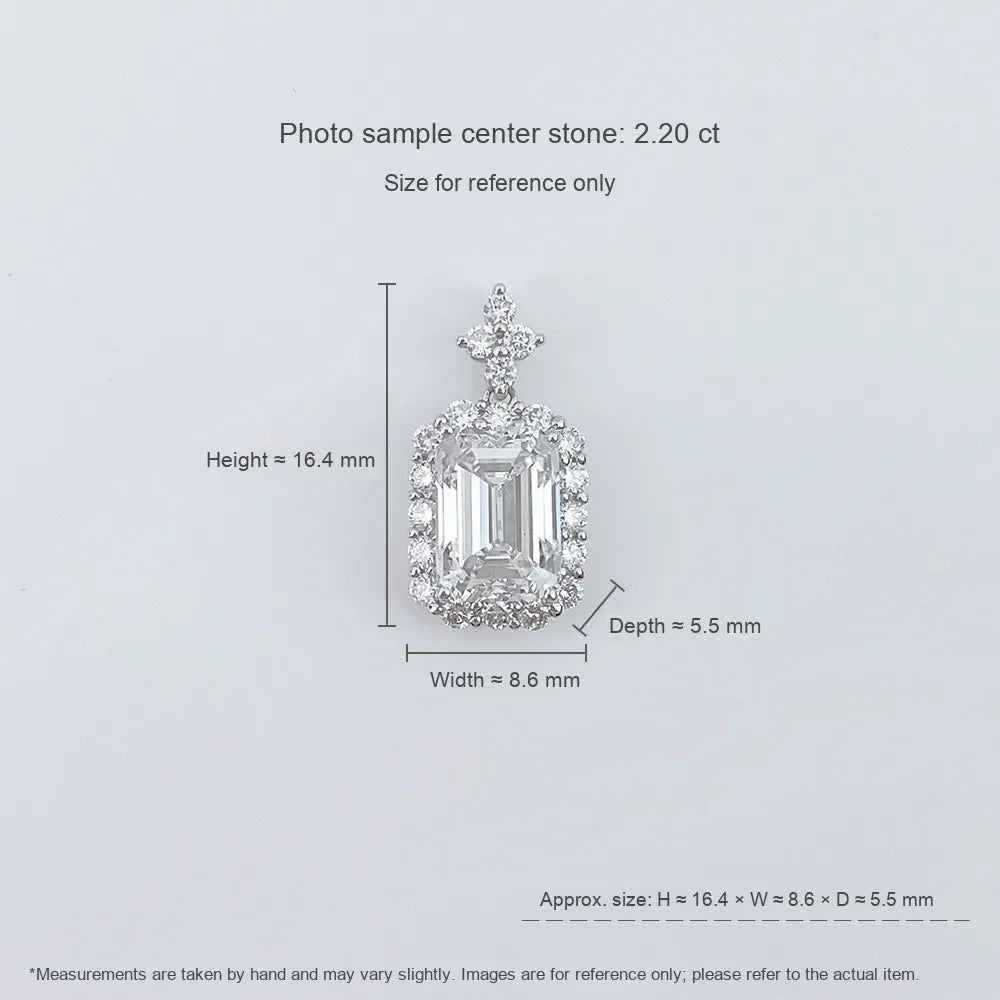 2 ct Emerald-Cut Lab-Grown Diamond Pendant in 18K White Gold