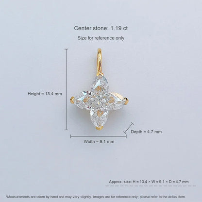 1.09 ct Celestial Mixed-Cut Lab-Grown Diamond Pendant in 18K Yellow Gold