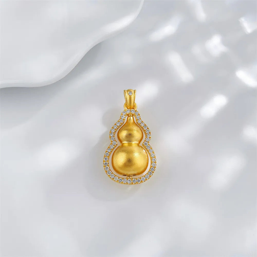 0.55 ctw Pavé Round-Cut Lab-Grown Diamond Pendant in 925 Sterling Silver
