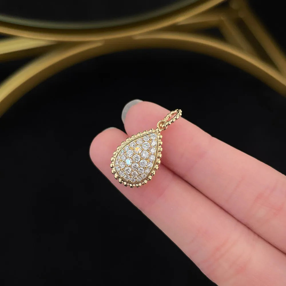 0.68 ctw Vintage Round-Cut Lab-Grown Diamond Pendant in 18K Yellow Gold