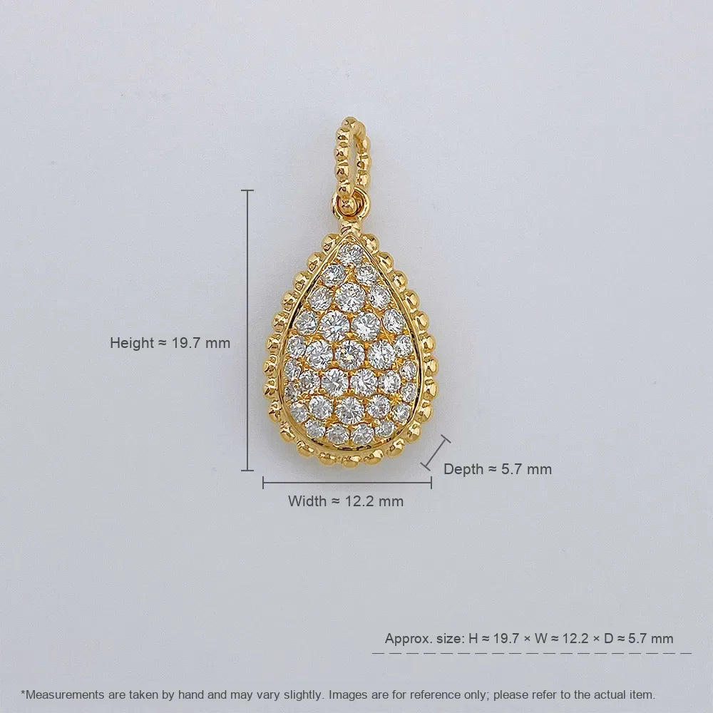 0.68 ctw Vintage Round-Cut Lab-Grown Diamond Pendant in 18K Yellow Gold