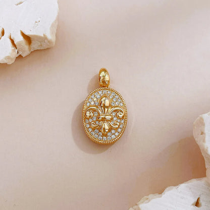 0.22 ctw Vintage Pavé Round-Cut Lab-Grown Diamond Pendant in 18K Yellow Gold