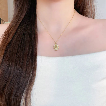 0.22 ctw Vintage Pavé Round-Cut Lab-Grown Diamond Pendant in 18K Yellow Gold