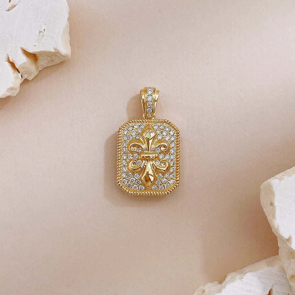 0.31 ctw Vintage Pavé Round-Cut Lab-Grown Diamond Pendant in 18K Yellow Gold
