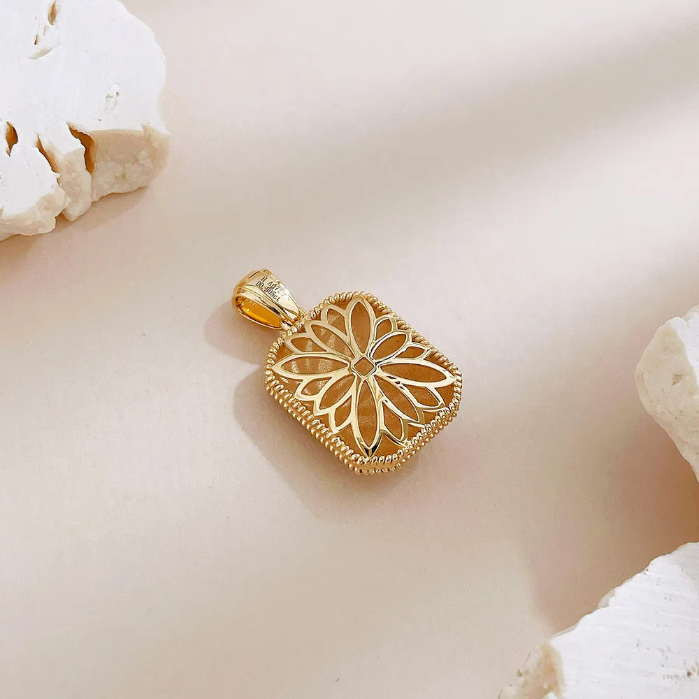0.31 ctw Vintage Pavé Round-Cut Lab-Grown Diamond Pendant in 18K Yellow Gold