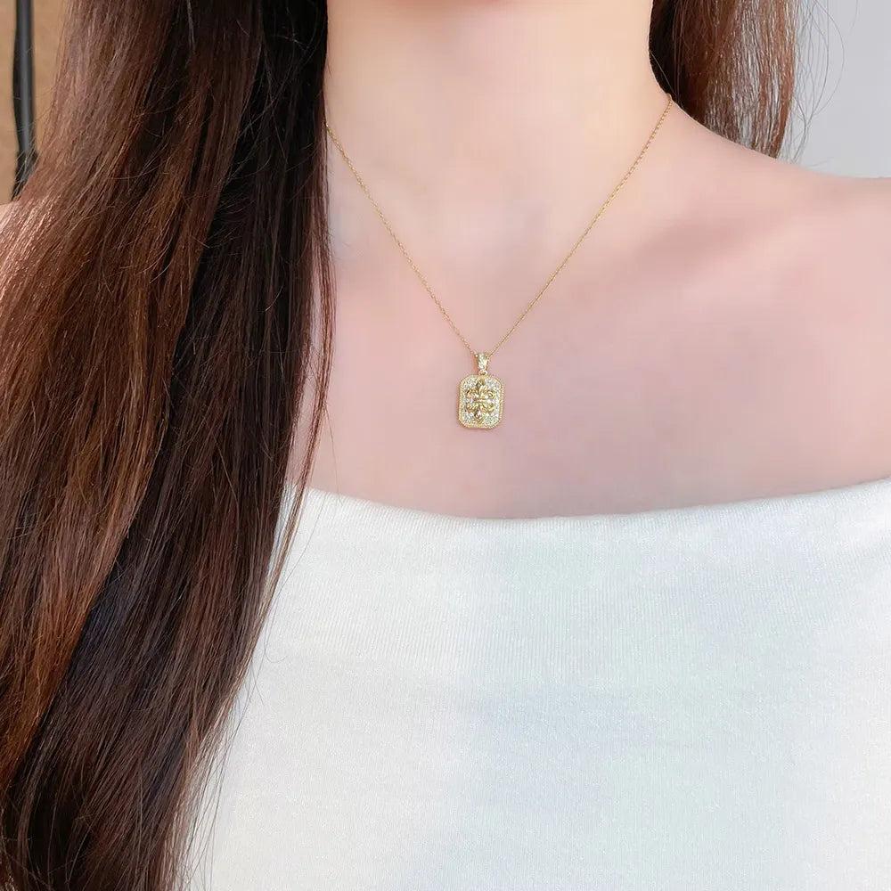 0.31 ctw Vintage Pavé Round-Cut Lab-Grown Diamond Pendant in 18K Yellow Gold