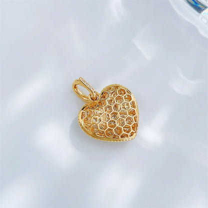 0.55 ctw Pavé Round-Cut Lab-Grown Diamond Pendant in 18K Yellow Gold