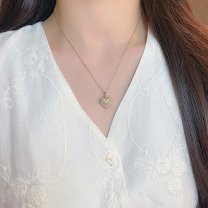 0.55 ctw Pavé Round-Cut Lab-Grown Diamond Pendant in 18K Yellow Gold