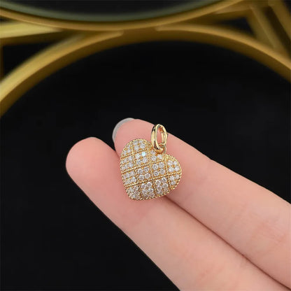0.55 ctw Pavé Round-Cut Lab-Grown Diamond Pendant in 18K Yellow Gold