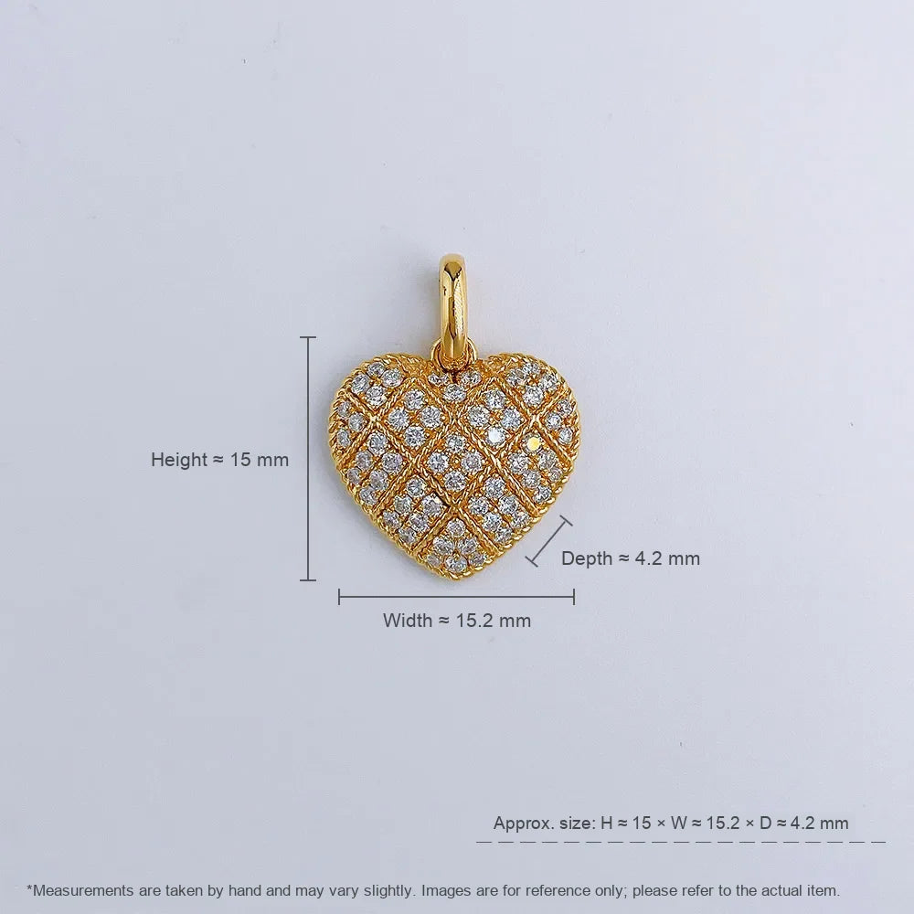 0.55 ctw Pavé Round-Cut Lab-Grown Diamond Pendant in 18K Yellow Gold