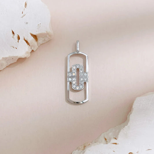 0.16 ctw Stackable Princess-Cut Lab-Grown Diamond Pendant in 18K White Gold