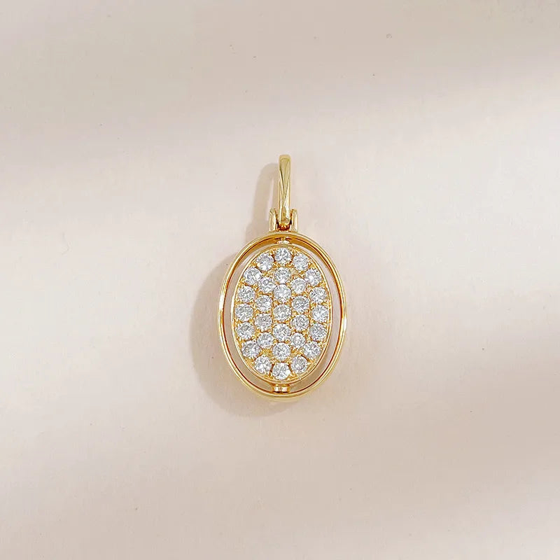 0.28 ctw Celestial Pavé Round-Cut Lab-Grown Diamond Pendant in 18K Yellow Gold