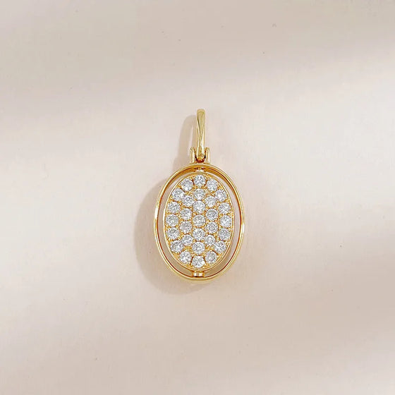 0.28 ctw Celestial Pavé Round-Cut Lab-Grown Diamond Pendant in 18K Yellow Gold