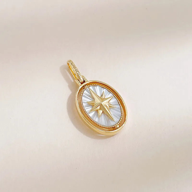 0.28 ctw Celestial Pavé Round-Cut Lab-Grown Diamond Pendant in 18K Yellow Gold