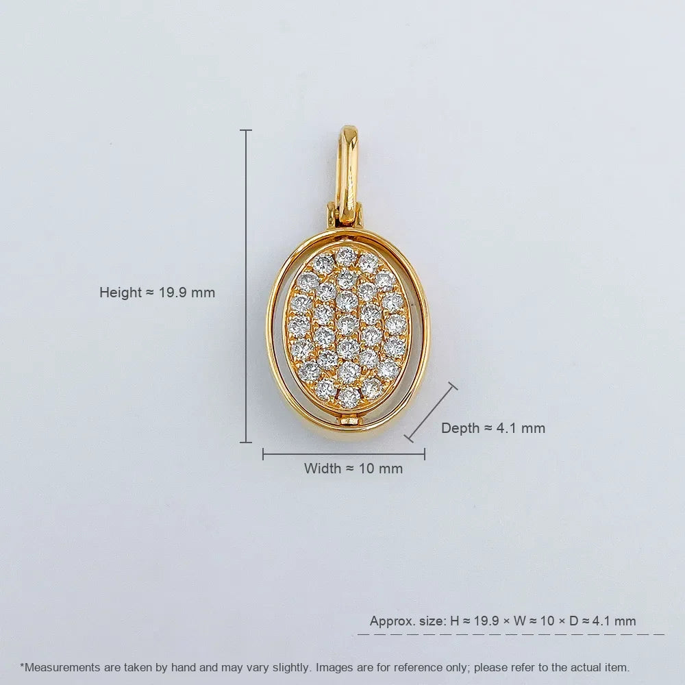 0.28 ctw Celestial Pavé Round-Cut Lab-Grown Diamond Pendant in 18K Yellow Gold