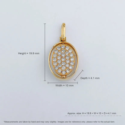 0.28 ctw Celestial Pavé Round-Cut Lab-Grown Diamond Pendant in 18K Yellow Gold