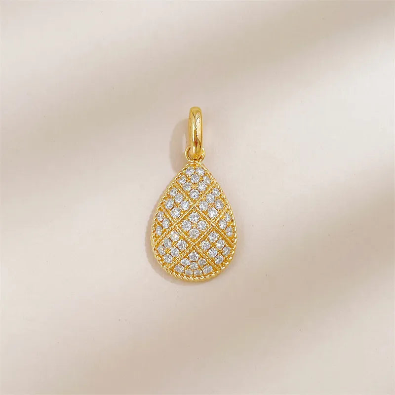 0.47 ctw Vintage Pavé Round-Cut Lab-Grown Diamond Pendant in 18K Yellow Gold