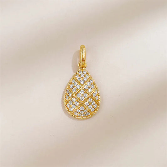 0.47 ctw Vintage Pavé Round-Cut Lab-Grown Diamond Pendant in 18K Yellow Gold
