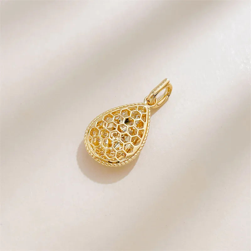 0.47 ctw Vintage Pavé Round-Cut Lab-Grown Diamond Pendant in 18K Yellow Gold