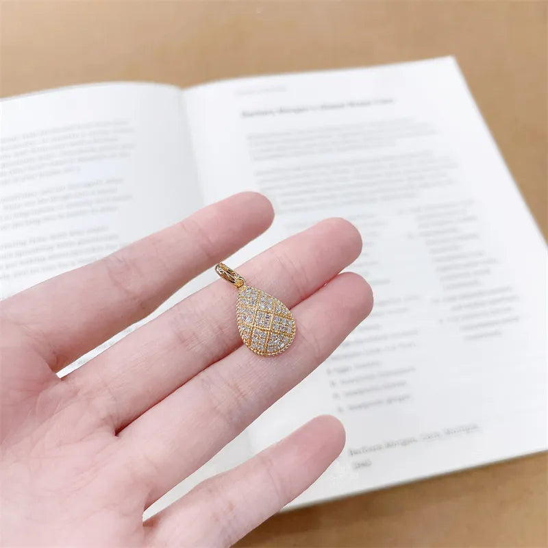 0.47 ctw Vintage Pavé Round-Cut Lab-Grown Diamond Pendant in 18K Yellow Gold
