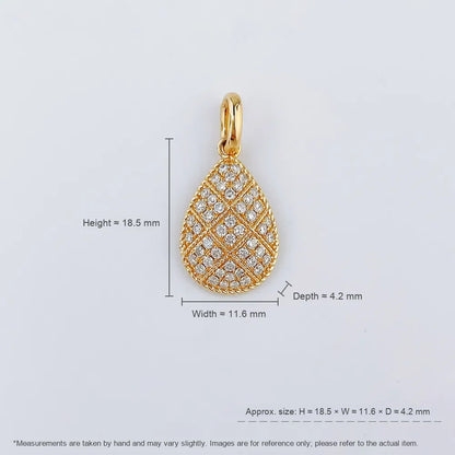 0.47 ctw Vintage Pavé Round-Cut Lab-Grown Diamond Pendant in 18K Yellow Gold