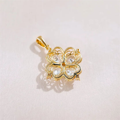 0.66 ctw Four-Leaf Clover Mixed-Cut Lab-Grown Diamond Pendant in 18K Yellow Gold