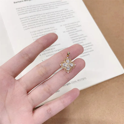 0.66 ctw Four-Leaf Clover Mixed-Cut Lab-Grown Diamond Pendant in 18K Yellow Gold
