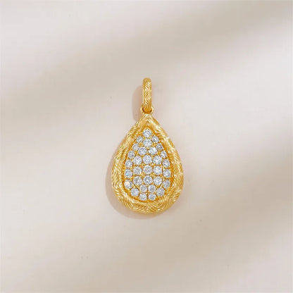 0.39 ctw Vintage Pavé Round-Cut Lab-Grown Diamond Pendant in 18K Yellow Gold