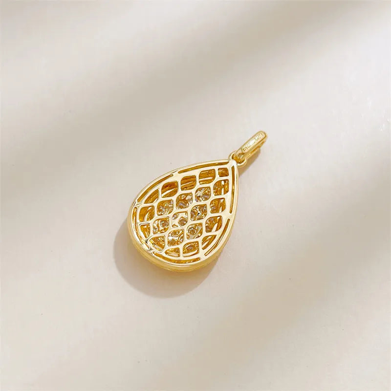 0.39 ctw Vintage Pavé Round-Cut Lab-Grown Diamond Pendant in 18K Yellow Gold