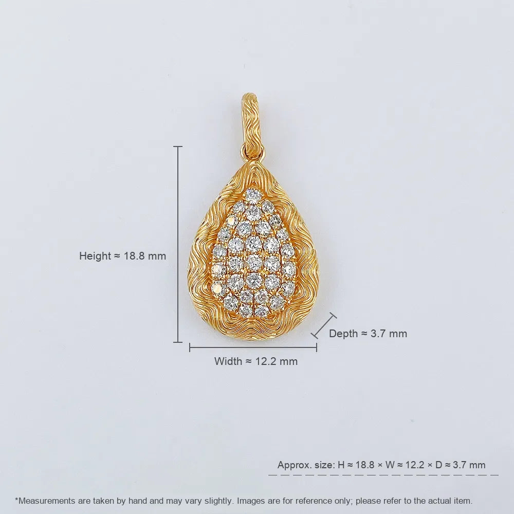 0.39 ctw Vintage Pavé Round-Cut Lab-Grown Diamond Pendant in 18K Yellow Gold
