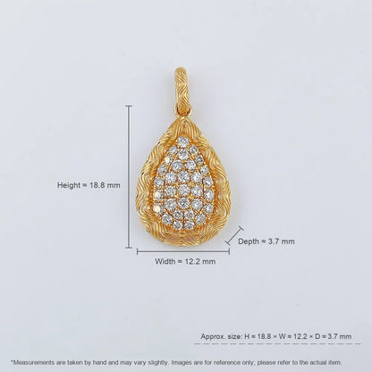 0.39 ctw Vintage Pavé Round-Cut Lab-Grown Diamond Pendant in 18K Yellow Gold