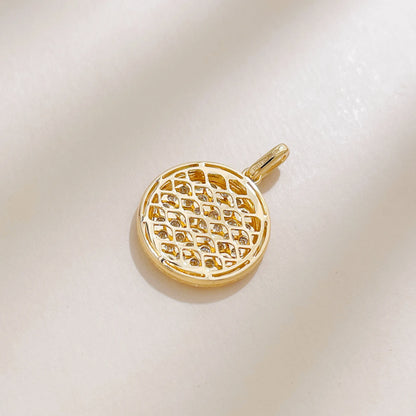 0.52 ctw Vintage Pavé Round-Cut Lab-Grown Diamond Pendant in 18K Yellow Gold