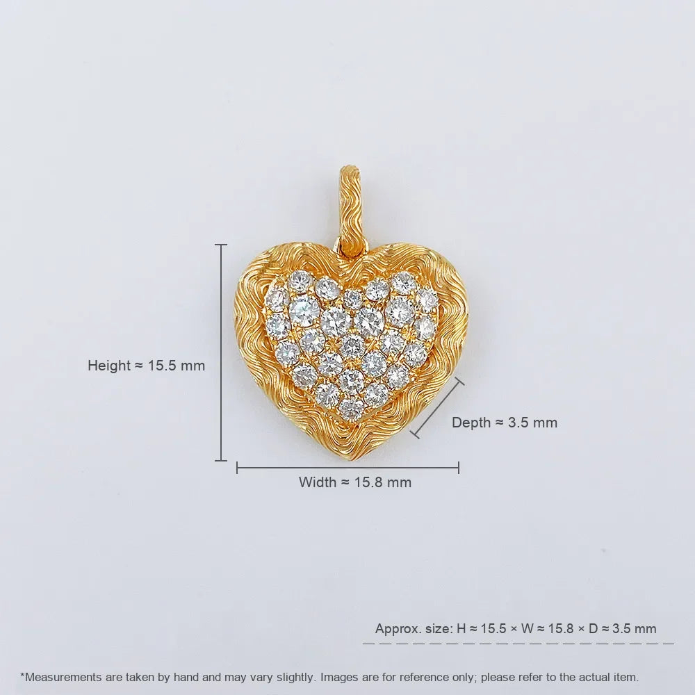 0.59 ctw Vintage Pavé Round-Cut Lab-Grown Diamond Pendant in 18K Yellow Gold