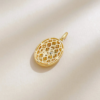 0.43 ctw Vintage Pavé Round-Cut Lab-Grown Diamond Pendant in 18K Yellow Gold