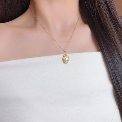 0.43 ctw Vintage Pavé Round-Cut Lab-Grown Diamond Pendant in 18K Yellow Gold