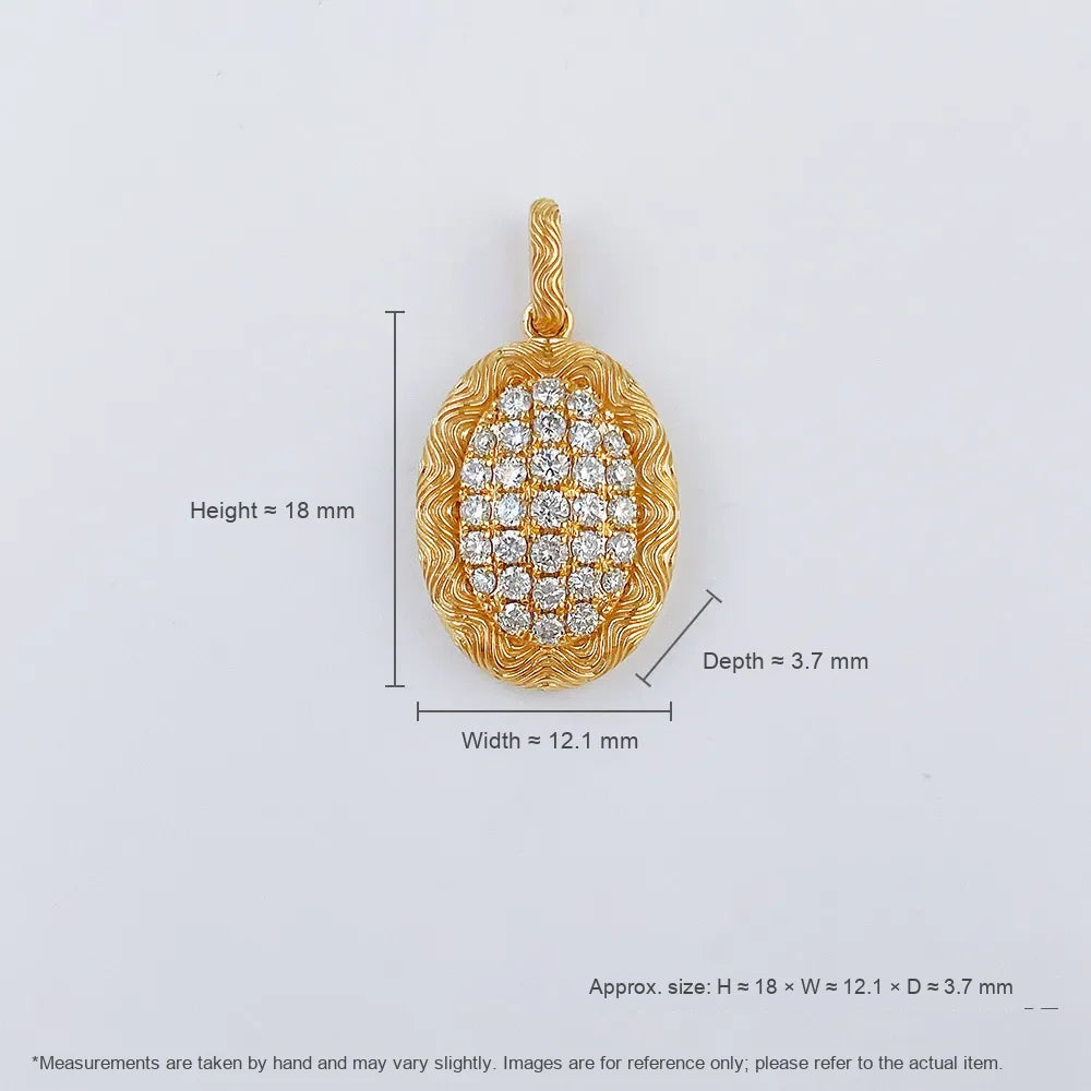0.43 ctw Vintage Pavé Round-Cut Lab-Grown Diamond Pendant in 18K Yellow Gold