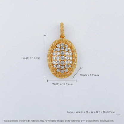 0.43 ctw Vintage Pavé Round-Cut Lab-Grown Diamond Pendant in 18K Yellow Gold