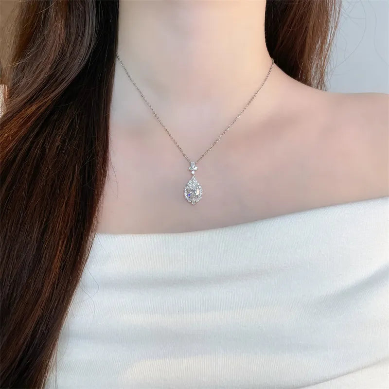 2.08 ct Pear-Cut Lab-Grown Diamond Pendant in 18K White Gold