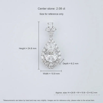 2.08 ct Pear-Cut Lab-Grown Diamond Pendant in 18K White Gold