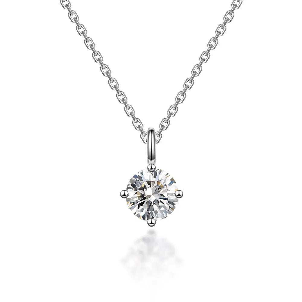 1.07 ct Celestial Round-Cut Lab-Grown Diamond Pendant Necklace in 925 Sterling Silver