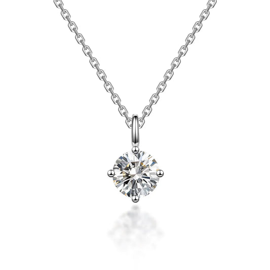 1.07 ct Celestial Round-Cut Lab-Grown Diamond Pendant Necklace in 925 Sterling Silver