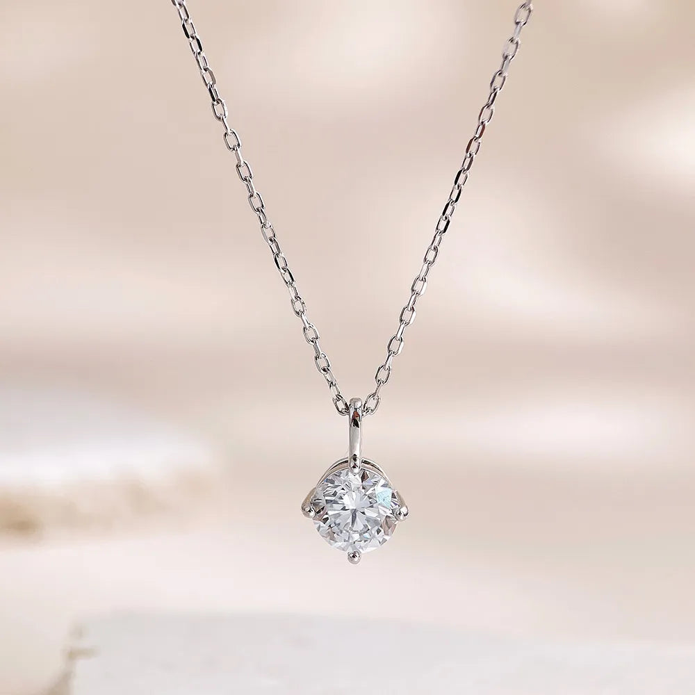 1.07 ct Celestial Round-Cut Lab-Grown Diamond Pendant Necklace in 925 Sterling Silver