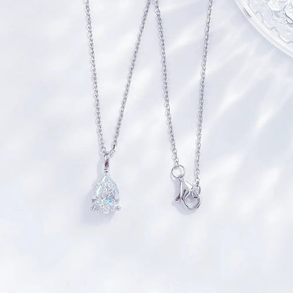 1.15 ct Minimalist Adjustable Pear-Cut Lab-Grown Diamond Necklace in PT950 Platinum – APYPN0004-PT