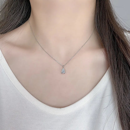 1.15 ct Minimalist Adjustable Pear-Cut Lab-Grown Diamond Necklace in PT950 Platinum – APYPN0004-PT