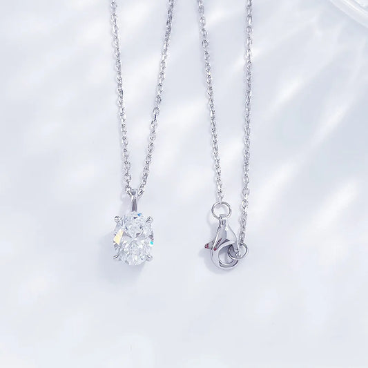 1 ct Minimalist Adjustable Pear-Cut Lab-Grown Diamond Necklace in PT950 Platinum – APYPN0005-PT