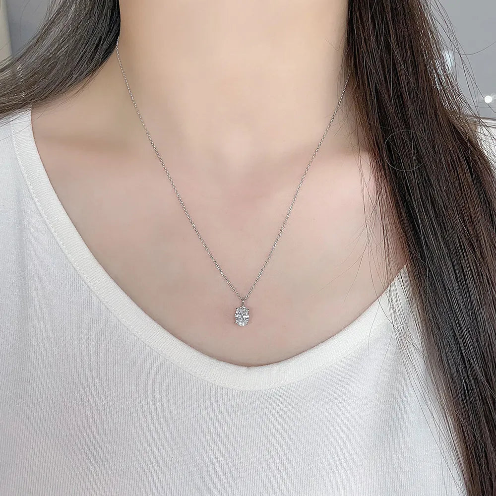 1 ct Minimalist Adjustable Pear-Cut Lab-Grown Diamond Necklace in PT950 Platinum – APYPN0005-PT