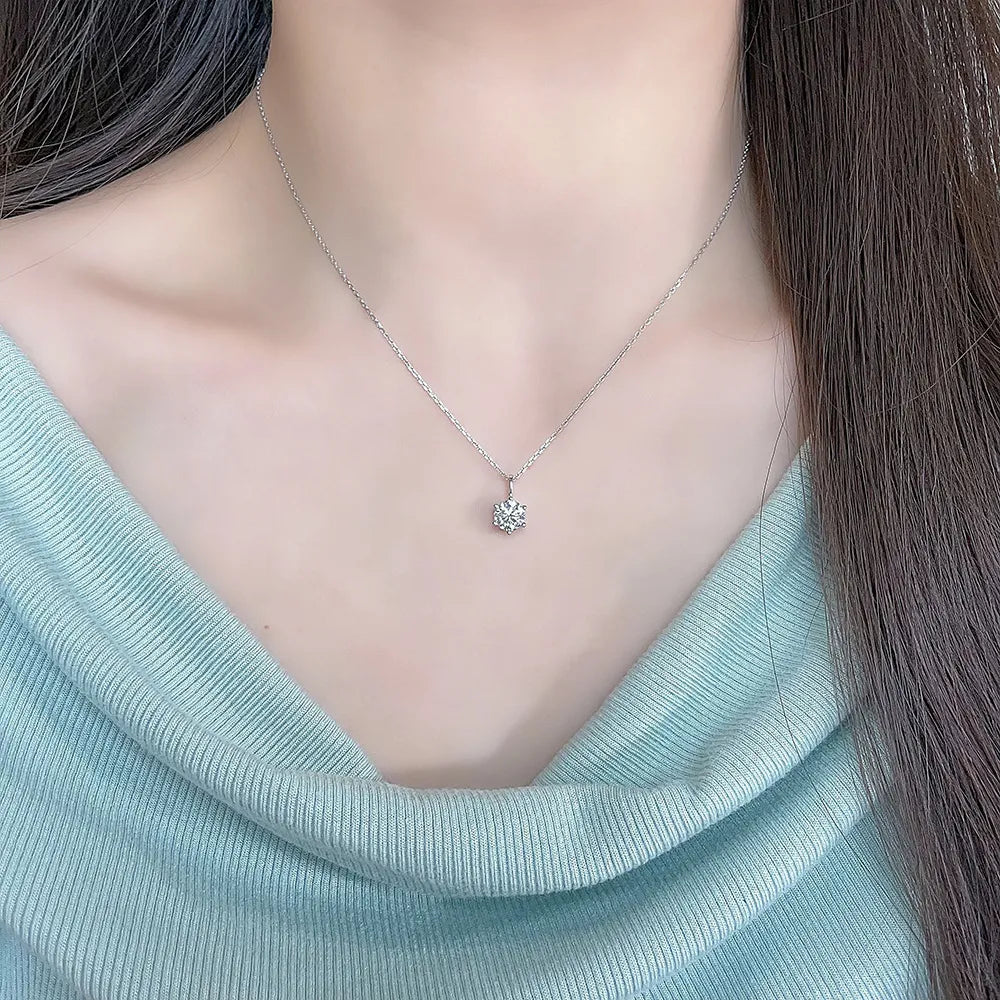 1.03 ct Minimalist Round-Cut Lab-Grown Diamond Necklace in PT950 Platinum – APYPN0006-PT