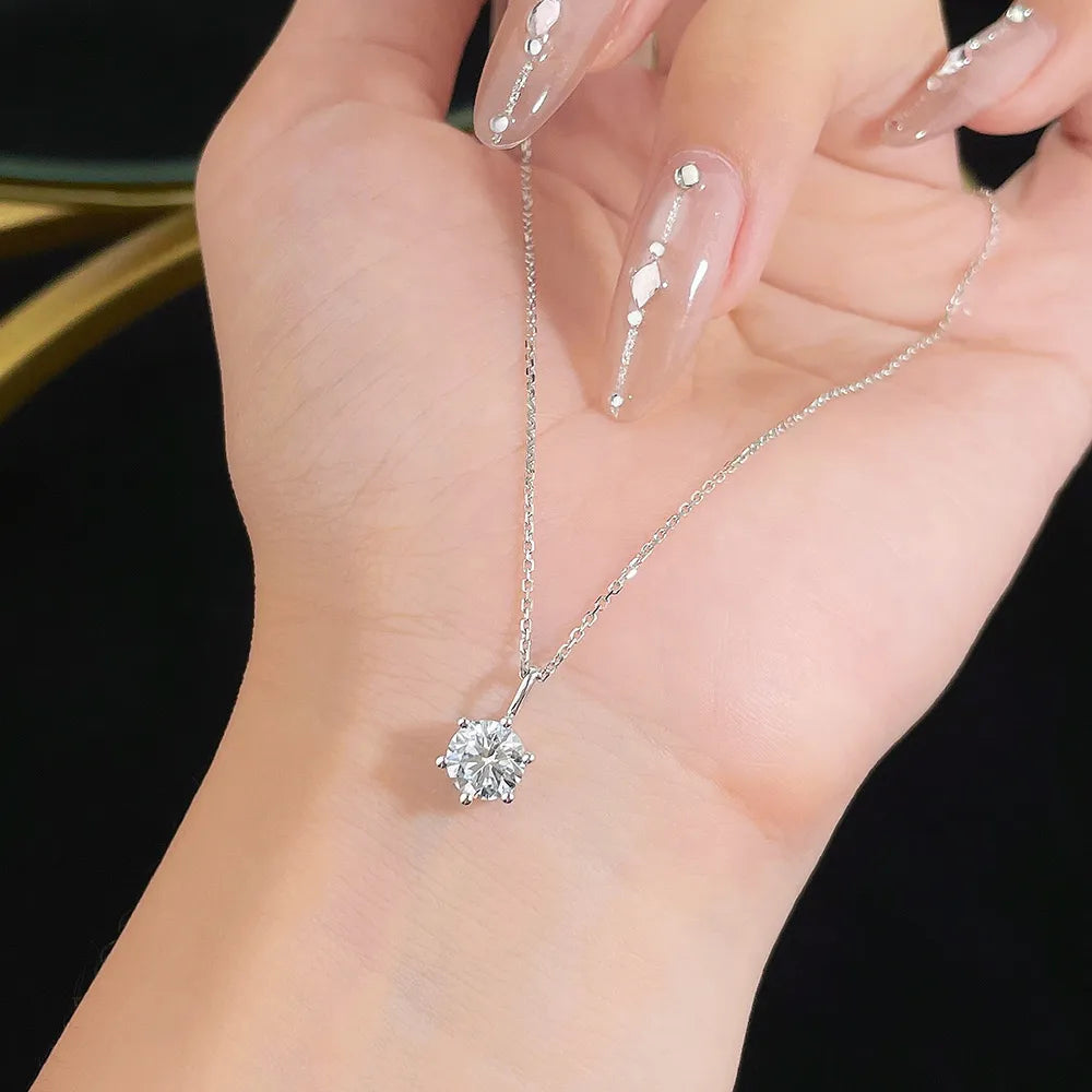 1.03 ct Minimalist Round-Cut Lab-Grown Diamond Necklace in PT950 Platinum – APYPN0006-PT