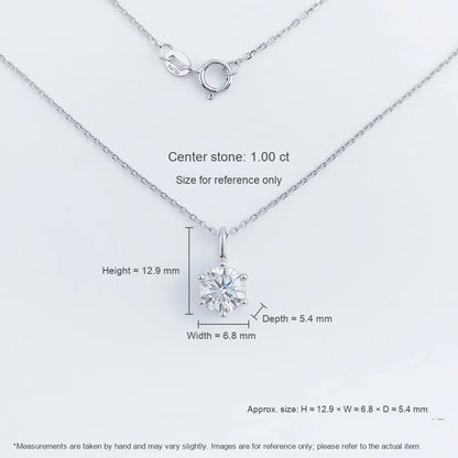 1.01 ct Minimalist Six-Prong Round-Cut Lab-Grown Diamond Necklace in 18K White Gold – APYPN0006-W