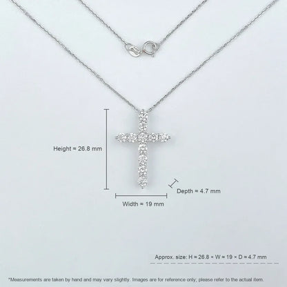 1.26 ctw Cross Round-Cut Lab-Grown Diamond Necklace in PT950 Platinum – APYPN0009-PT